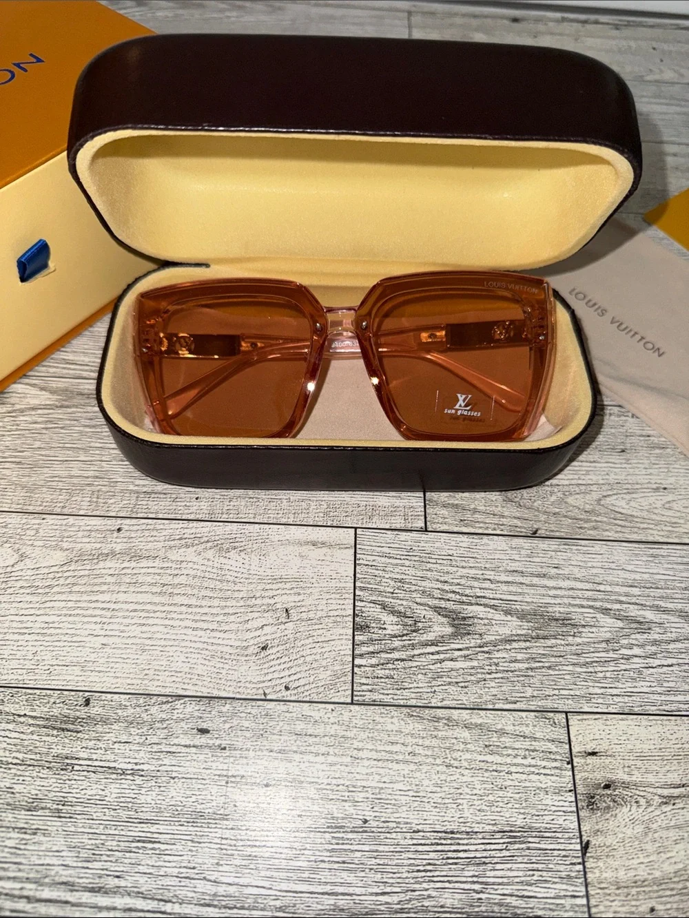 New Designer inspired Translucent Pink Square Sunglasses